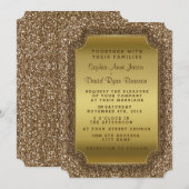 Huwelijksuitnodigingen | Uitnodiging voor goudglit (Voorkant / Achterkant)