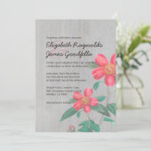  huwelijksuitnodigingen van Camellia Kaart (Staand voorkant)