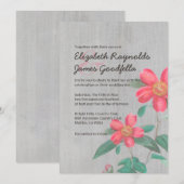  huwelijksuitnodigingen van Camellia Kaart (Voorkant / Achterkant)