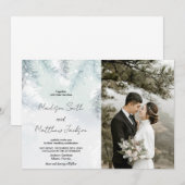 Huwelijksuitnodigingen van grenen witte sneeuw met kaart (Voorkant / Achterkant)
