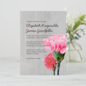 huwelijksuitnodigingen van mini-anjers kaart (Staand voorkant)