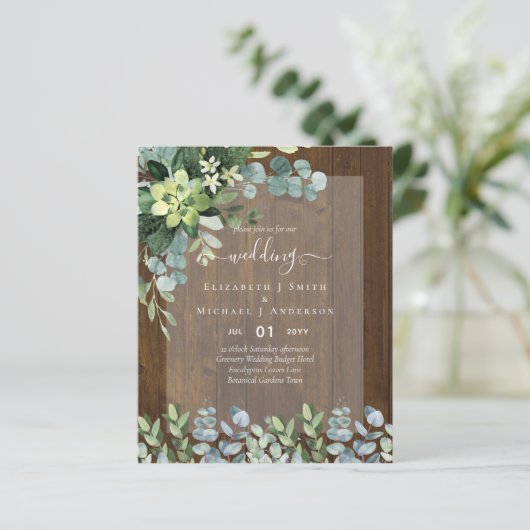 HUWELIJKSUITNODIGINGEN VOOR EEN BUDGET - SPAREN DA (Staand voorkant)