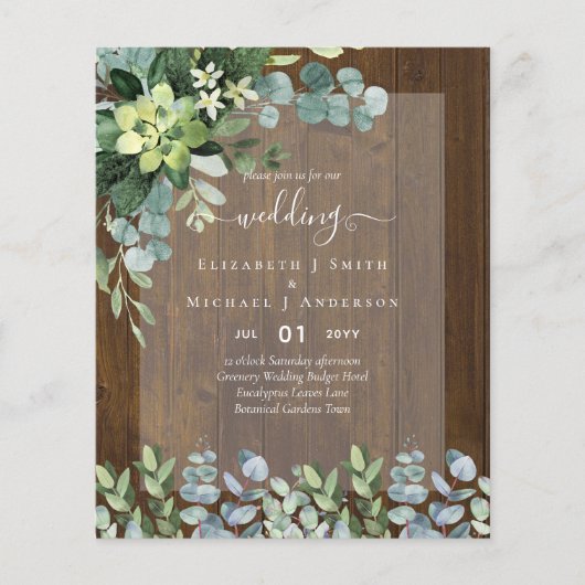 HUWELIJKSUITNODIGINGEN VOOR EEN BUDGET - SPAREN DA (Voorkant)