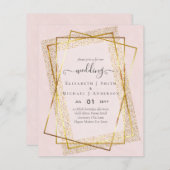 HUWELIJKSUITNODIGINGEN VOOR EEN KLEIN BUDGET  Goud (Voorkant / Achterkant)