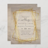 HUWELIJKSUITNODIGINGEN VOOR EEN KLEIN BUDGET  Goud (Voorkant / Achterkant)