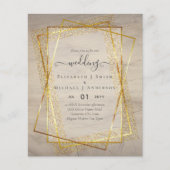 HUWELIJKSUITNODIGINGEN VOOR EEN KLEIN BUDGET  Goud (Voorkant)