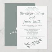 Huwelijksuitnodigingen voor het tweede huwelijk Sa Kaart (Voorkant / Achterkant)