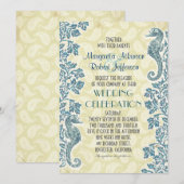 huwelijksuitnodigingen voor zeepaardjes kaart (Voorkant / Achterkant)