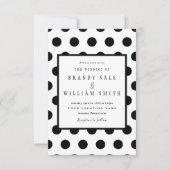 Huwelijksuitnodigingen | Zwarte klassieke polka do Kaart (Voorkant)
