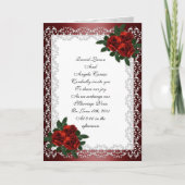 Huwelijksuitnodigingskaart elegante rode rozen (Voorkant)