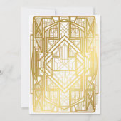Huwelijksuitnodigingskaart, Great Gatsby, goud wit Kaart (Achterkant)