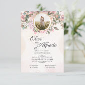 huwelijksuitnodigingskaart kaart (Staand voorkant)