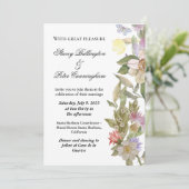 Huwelijksuitnodigingskaart - met wildflower motief kaart (Staand voorkant)