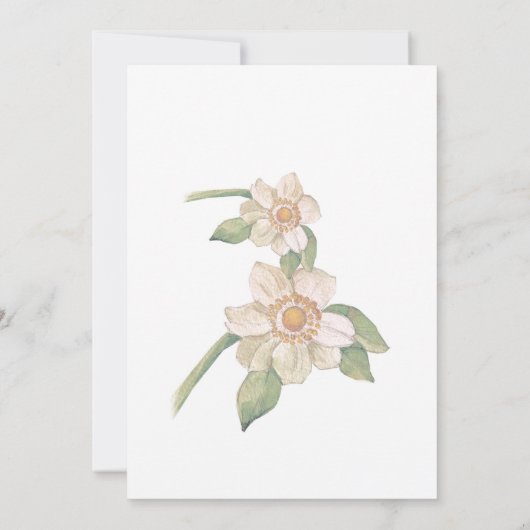 Huwelijksuitnodigingskaart - met wildflower motief kaart (Achterkant)