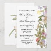 Huwelijksuitnodigingskaart - met wildflower motief kaart (Voorkant / Achterkant)