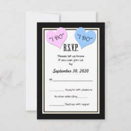 Huwelijksuitnodigingskaart RSVP I DO Kaartje