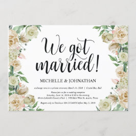 Huwelijksuitnodigingskaart voor elopement receptie kaart