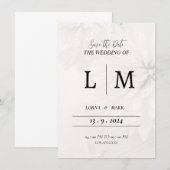 Huwelijksuitnodigingskaart witte envelop bedankkaart (Voorkant / Achterkant)