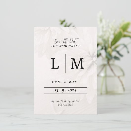 Huwelijksuitnodigingskaart witte envelop bedankkaart (Staand voorkant)