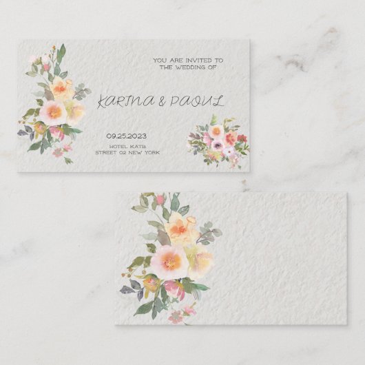 Huwelijksuitnodigingskaarten Informatiekaartje (Voorkant / Achterkant)