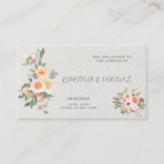 Huwelijksuitnodigingskaarten Informatiekaartje (Voorkant)