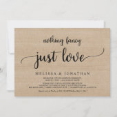 Huwelijksuitrusting, niets Fancy, hou gewoon van h Kaart (Voorkant)