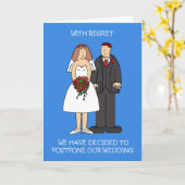 Huwelijksuitstel Cartoon paar. Kaart (Gele Bloem)