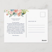 Huwelijksupdate marine floral briefkaart (Achterkant)