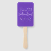 Huwelijksventilator hebben en houden Gezegde Paars Handwaaier (Achterkant)