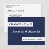 Huwelijksverandering van plannen Modern Minimal Na Briefkaart (Voorkant / Achterkant)