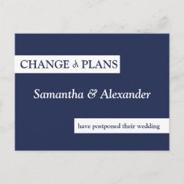 Huwelijksverandering van plannen Modern Minimal Na Briefkaart