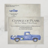 Huwelijksverandering van plannen uitgesteld Blue T Briefkaart (Voorkant / Achterkant)