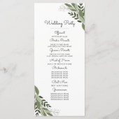 Huwelijksveren Programma Programmakaart (Achterkant)