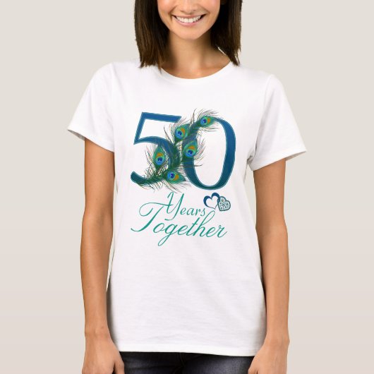 Huwelijksverjaardag / 50 / 50ste / nummer 50 t-shirt (Voorkant)