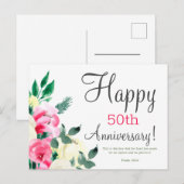 Huwelijksverjaardag Bloemige Bijbeltekst Ansichtka Briefkaart (Voorkant / Achterkant)