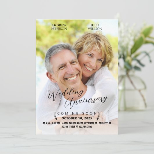 Huwelijksverjaardag fotofilm film poster kaart (Staand voorkant)
