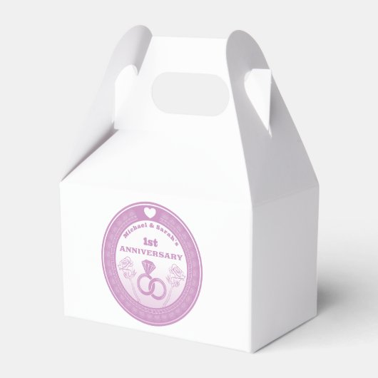 Huwelijksverjaardag Lace look verander het jaar Bedankdoosjes (Voorkant Zijde)