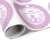 Huwelijksverjaardag Lace look verander het jaar Cadeaupapier (Rol Hoek)