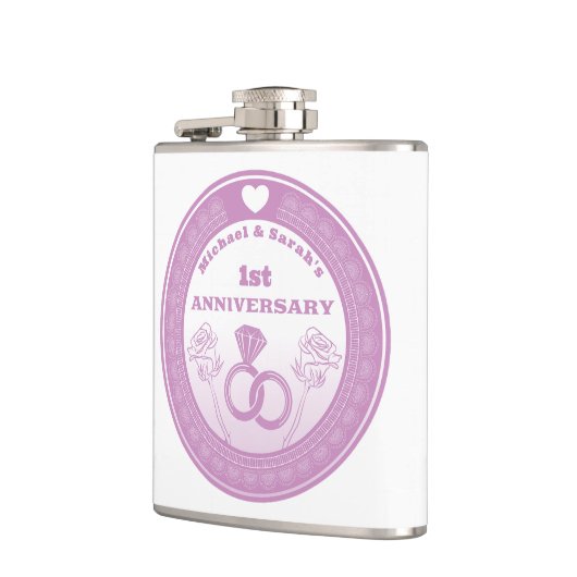 Huwelijksverjaardag Lace look verander het jaar Heupfles (Links)