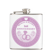 Huwelijksverjaardag Lace look verander het jaar Heupfles (Voorkant)