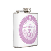 Huwelijksverjaardag Lace look verander het jaar Heupfles (Rechts)