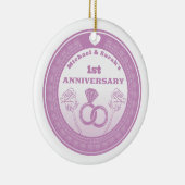 Huwelijksverjaardag Lace look verander het jaar Keramisch Ornament (Rechts)