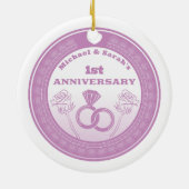 Huwelijksverjaardag Lace look verander het jaar Keramisch Ornament (Achterkant)