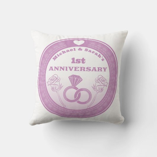 Huwelijksverjaardag Lace look verander het jaar Kussen (Achterkant)