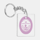 Huwelijksverjaardag Lace look verander het jaar Sleutelhanger (Voorkant Links)