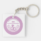 Huwelijksverjaardag Lace look verander het jaar Sleutelhanger (Achterkant)