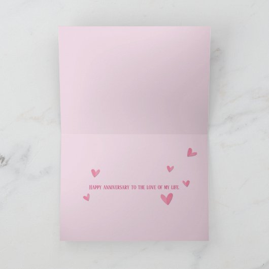 huwelijksverjaardag - liefdesbriefje op envelop feestdagen kaart (Binnen)