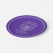 Huwelijksverjaardag paarse iolite 21 jaar feest papieren bordje (Gekanteld)