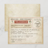 huwelijksverjaardag telegram uitnodiging in vintag (Voorkant / Achterkant)