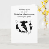 Huwelijksverjaardag zonder echtgenoot Herinneringe Kaart (Gele Bloem)